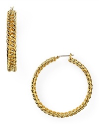 A jewel box staple from T Tahari, these chain link earrings bring simply-styled glamor to your look, cast in gold plated metal.