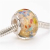 Murano Style Glass Gold Foil Lampwork Bead Fits Pandora Confetti 14mm (1)