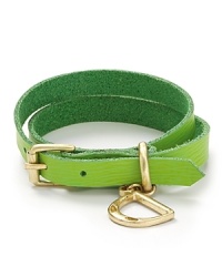 Crafted of leather and finished with a tony buckle, this Lauren Ralph Lauren wrap bracelet is a wear-with-all piece that adds a simply styled shot of color.