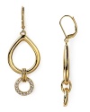 T Tahari is all about statement glamor and these gold wire drop earrings epitomize the look. Unique and striking, this crystal-adorned pair are a perfect focal point for daytime looks.