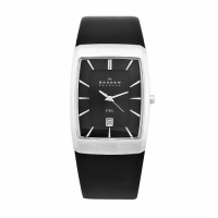 Skagen Men's 690LSLB Denmark Black Dial Leather Strap Watch