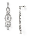 Pave-set crystals and an ornate, chandelier design make these rhodium-plated earrings from Nadri a stunning choice. Wear them to elevate evening looks.