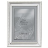 Lawrence Frames Silver Plated 5 by 7 Metal Picture Frame with Rope Border