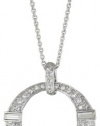 Carolee Classic Love Story Silver-Tone Circle Pendant Necklace