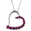 Sterling Silver Ruby Heart Pendant w/18 Chain