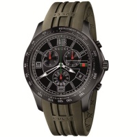 Gucci Men's YA126207 G-Timeless Chronograph Green Rubber Strap Watch