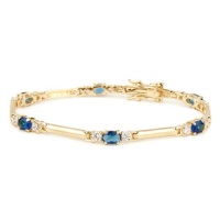 Studio 925 Michelle Montana Sapphire CZ 18k Yellow Gold Vermeil Sterling Silver Bracelet