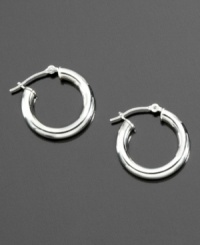 Give every look a silver lining. These beautiful hoop earrings are crafted in 14k white gold. Approximate diameter: 1/5 inch.