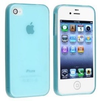 Loggerhead Light Blue Transparent Flexible Gel TPU Case Cover for Apple iPhone 4 4g 4s