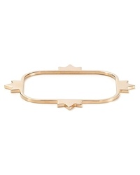 This rose gold plated Rebecca Minkoff bangle showcases an edgier side of simplicity while it rounds out your bracelet stack.