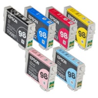 Full SET (6 Cartridges) 98 High Capacity Genuine Cartridges for Epson Artisan 700 800 710 810