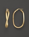 An elgant twist on the classic gold hoops, these 18K beauties turn heads.