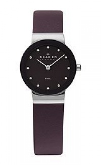 Skagen Purple Leather Women's Watch