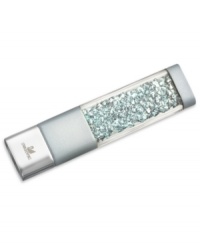 Make perfect memories. Swarovski's USB crystalline memory stick features silver-tone metal details with Indian sapphire-colored crystals, and is delivered in a blue velvet pouch. Approximate size: 2-3/4 x 11/16 x 5/16 inches. Memory: 4 GB.