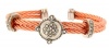 Designer Inspired Double Stainless Steel Cable Bracelet with Center Crest