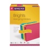 Smead Hanging File Folders, Letter, 1/5 Cut Tab, Assorted Primary Colors, 25 Per Box (64059)