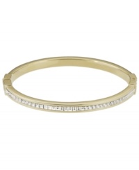 Style meant for stacking. This must-have design by Michael Kors combines a thin, stackable bangle with pave-set glass accents. Set in gold tone mixed metal. Approximate diameter: 2-1/2 inches.