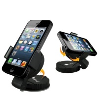 GreatShield Windshield Dashboard Universal Smart Holster Car Mount for Cell Phones and GPS Devices - Works with iPhone 5 iPhone 4/4S Samsung Galaxy S3 S III Galaxy Note Epic 4G Touch HTC One X V S Droid Incredible EVO 4G LTE Rezound Motorola Photon Q 4G L