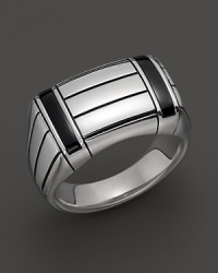 J Goodman Sterling Silver and Black Onyx Ring with Oxidized Finish