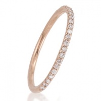 Meira T 14K Rose Gold Diamond Eternity Ring Anniversary Band Size 6