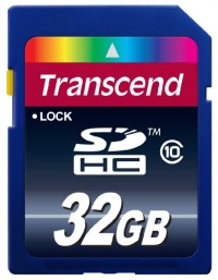 Transcend 32 GB Class 10 SDHC Flash Memory Card (TS32GSDHC10)