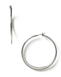 Classic hoop earrings from LAUREN by Ralph Lauren with a gradient thickness and sleek knife edge.