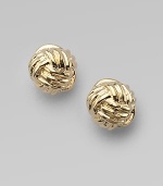 This shiny knotted design is at once classic and fresh.12K goldplated Drop about ½ 14K gold filled posts Imported