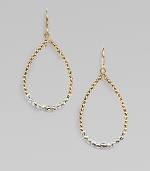 Pretty teardrops are elegantly formed from a combination of sterling silver and 14k gold faceted beads in a simple yet striking design.14k yellow gold and sterling silverLength, about 1¼Ear wireMade in USA