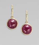 From the Lollipop Collection. Boldly hued ruby stones in 18k gold. Ruby18k goldDrop, about 1Ear wireImported 