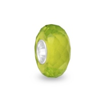 Bling Jewelry Peridot Color Sterling Silver Faceted Crystal Glass Bead Pandora Compatible