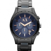 Armani Exchange Gents Black Steel Chronograph Bracelet Watch