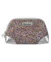 Get your glam on with this shimmery sequin cosmetic case from Nine West. Petite and poised to stash all your beauty must-haves, it easily slips into almost any handbag for on the go touch-ups anytime.