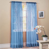 2 Piece Solid Sky Blue Sheer Window Curtains/drape/panels/treatment 60w X 84l