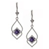 Sterling Silver Amethyst Delicate Fashion Dangle Earrings (5mm )