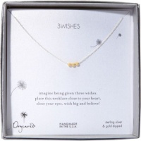 Dogeared 3 Wishes Stardust Bead Necklace 18 (Sterling Silver, Gold Beads)