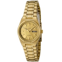 Seiko Women's SYM600K Seiko 5 Automatic Gold Dial Gold-Tone Stainless Steel Watch