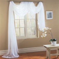 White Elegance Window Sheer Voile Scarf 60 X 216