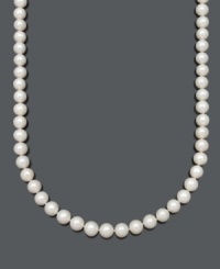 Indulge in the everlasting elegance of pearls. This beautiful Belle de Mer necklace features AA cultured freshwater pearls (10-11 mm) with a 14k gold clasp. Approximate length: 20 inches.