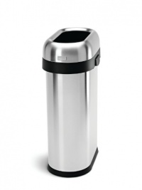 simplehuman Slim Open Can, Brushed Stainless Steel, 50-Liter/ 13-Gallon