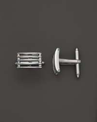 These classic sterling silver cuff links from Dolan & Bullock feature a subtle pattern. From the Sterling Silver Collection.