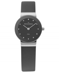 Smoky color blends with sleek steel to create a rich watch from Skagen Denmark.