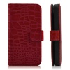 Luzy's Faux Crocodile Leather iPhone 5 Case with Credit Card and Money Slots, Red Color (Will NOT Fit Previous iPhone Models)