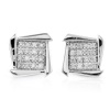 0.10ct TDW Diamond Square Cluster Earrings in Sterling Silver