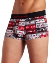 Papi Men's Allover License Plate Brazilian Brief, Black, Medium