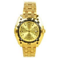 Charlie Jill Men Watch in Gold Dial Goldtone Stainless Steel Bracelet