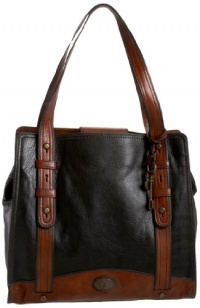 Fossil Vintage Re-Issue North/South Tote (Black/Brown)