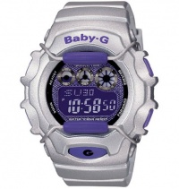 Casio #BG1006SA-8 Women's Metallic Silver Chronograph Alarm Baby G Watch