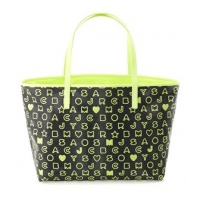 Marc by Marc Jacobs Dreamy Logo Eazy Bag Tote Black Yellow Multi