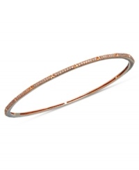 Stack on endless dazzle! This glamorous bangle bracelet from CRISLU is the perfect layering piece with cubic zirconia sparkle (1-1/4 ct. t.w.). Set in 18k rose-gold over sterling silver. Approximate diameter: 2-1/2 inches.