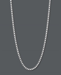 Put on the finishing touches. Necklace features a chic box link design crafted in 14k white gold. Approximate length: 30 inches.